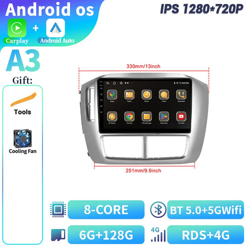 Car Radio Multimedia Navigation Stereo Head Unit Screen Android 14 For