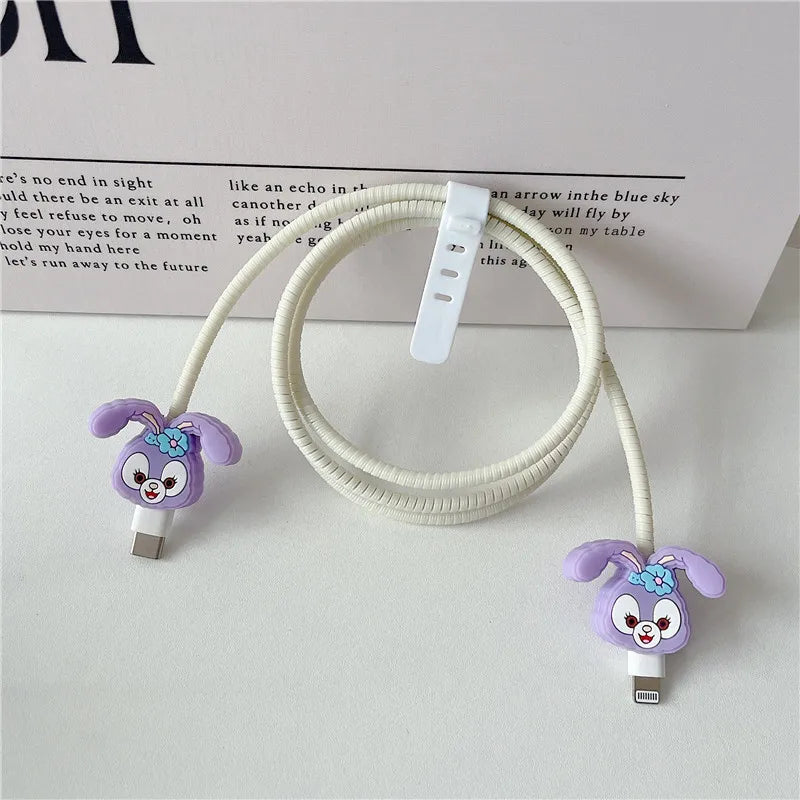 4Pcs/Set 1.4m Data Line Cable Winder Protection Cable Spring Rope