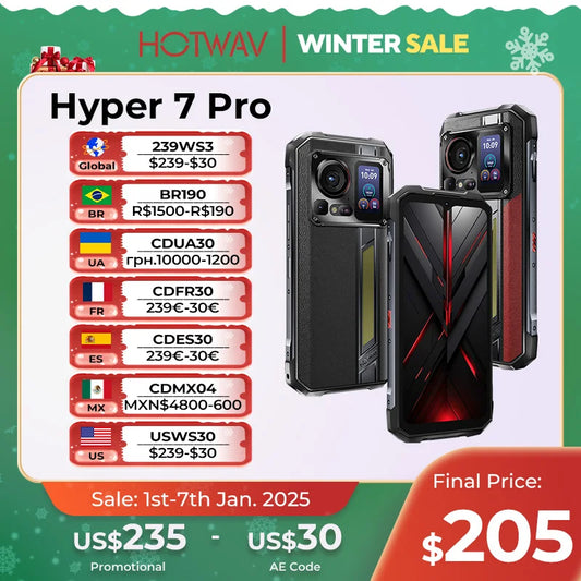 HOTWAV Hyper 7 Pro Rugged Phone Dimensity 7050 5G 200MP Android 14