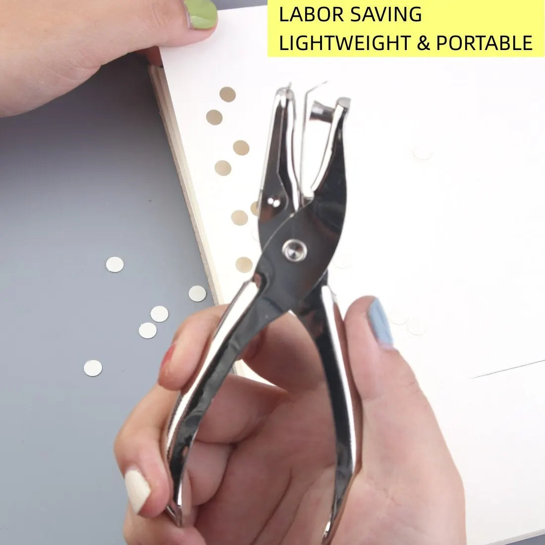 MOTARRO Single Handheld Circle Shaped Hole Puncher 5 Sheet Capacity