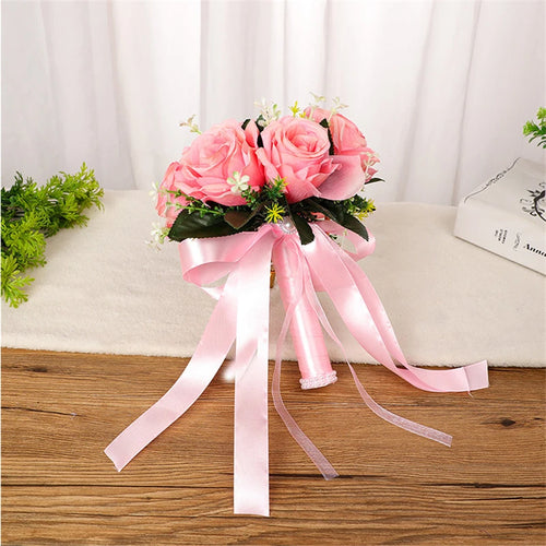 Bridal Flower Bouquet Wedding Supplies Artificial Silk Rose Peony