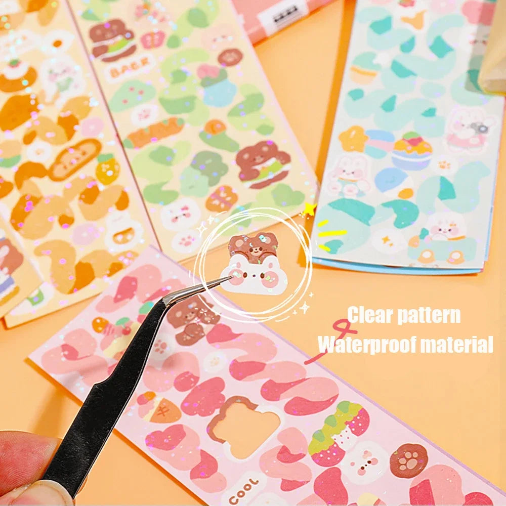 100/200 PCS Cute Stickers Kawaii Cartoon Laser Sticker for Kid Sticker