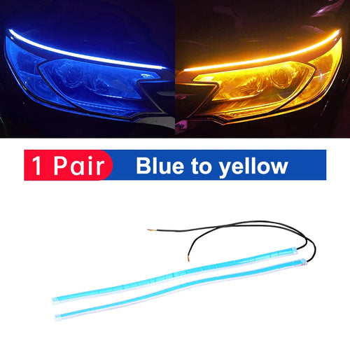 2pcs LED DRL Car Daytime Running Light Flexible Waterproof Strip Auto