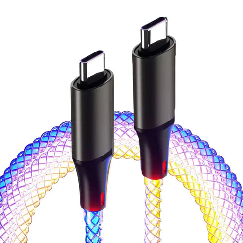 6A Fast Charging RGB Breathing Luminous Gradient Light Data Cable 66W