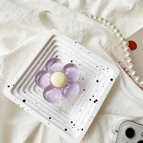 1pc Transparent Resin Candy-Colored Flower Phone Holder Foldable
