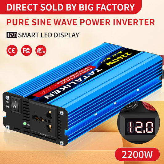 Pure Sine Wave Inverter 1000W-4000W DC 12V/24V to AC 220V 50hz Power