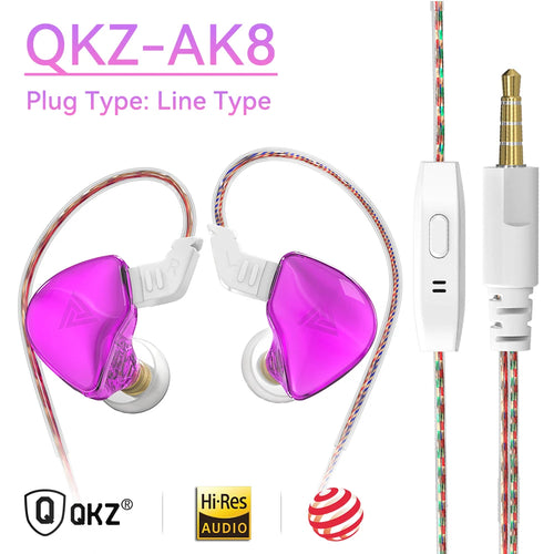 Original QKZ AK6 Copper Driver HiFi Wired Earphone Race Sport