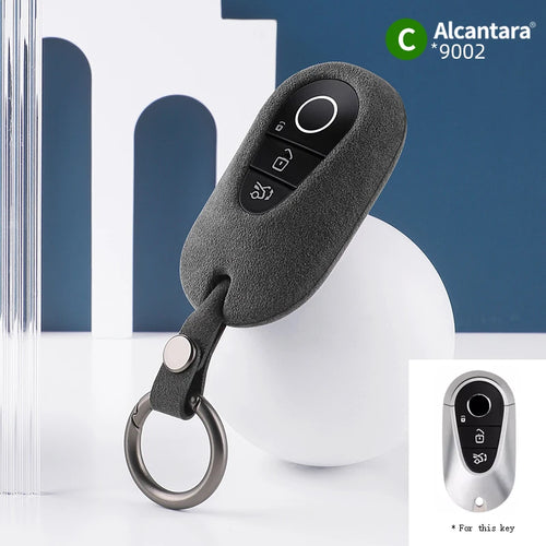 Alcantara Car Key Case Cover Holder Key Shell Buckle For 2023 Mercedes
