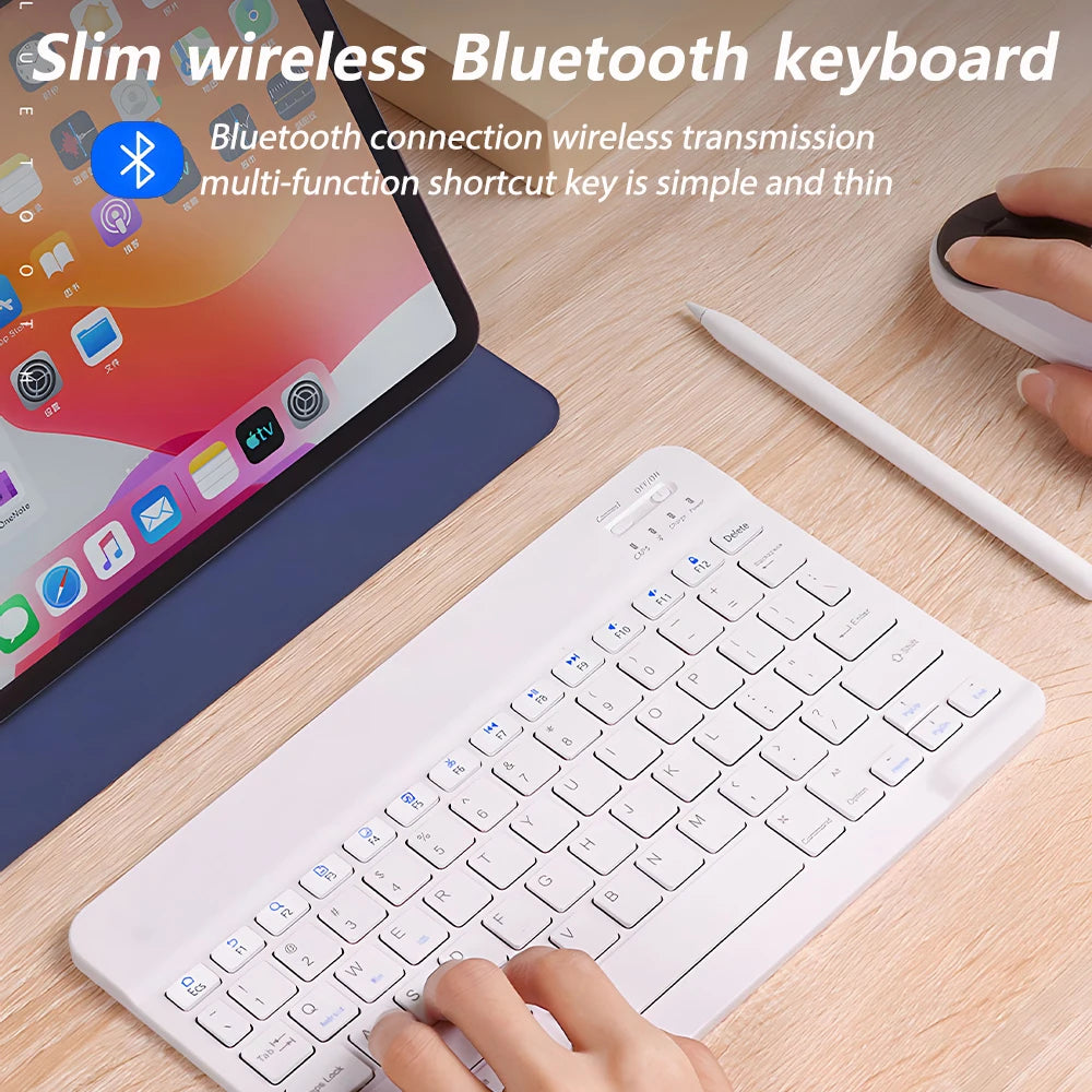 CASEPOKE 10 Inch Bluetooth Wireless Keyboard For Samsung Xiaomi Apple