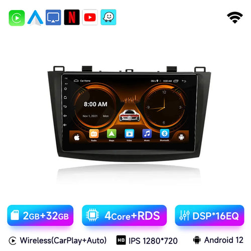 JIUYIN 2 Din Car Radio for Mazda 3 2009 2010 2011 2012 2013 Android 13