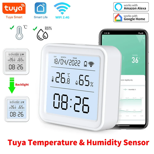 Tuya New WiFi Temperature Humidity Sensor Smart Life Backlight