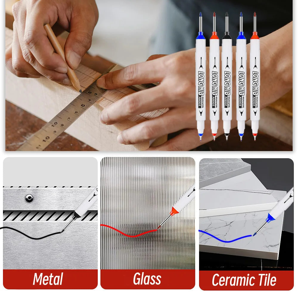 20mm Double-Tip Deep Hole Long Head Nib Markers For Metal Pen