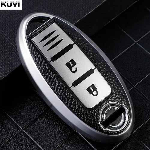 Leather TPU Car Key Case Cover for Nissan Leaf Micra Qashqai J11 J10 X