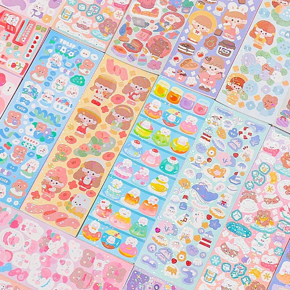 100/200 PCS Cute Stickers Kawaii Cartoon Laser Sticker for Kid Sticker