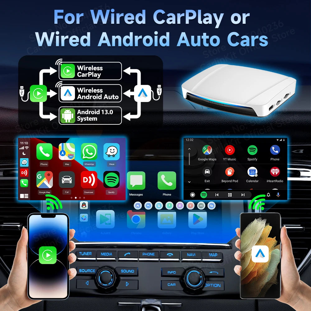 2025 Carlinkit 8G+128G Smart CarPlay Ai Box Android 13 Qualcomm SM6225