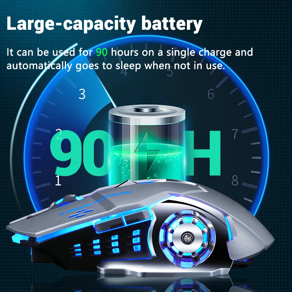 Rechargeable Wireless Mouse Gaming Computer Silent Bluetooth Mouse USB