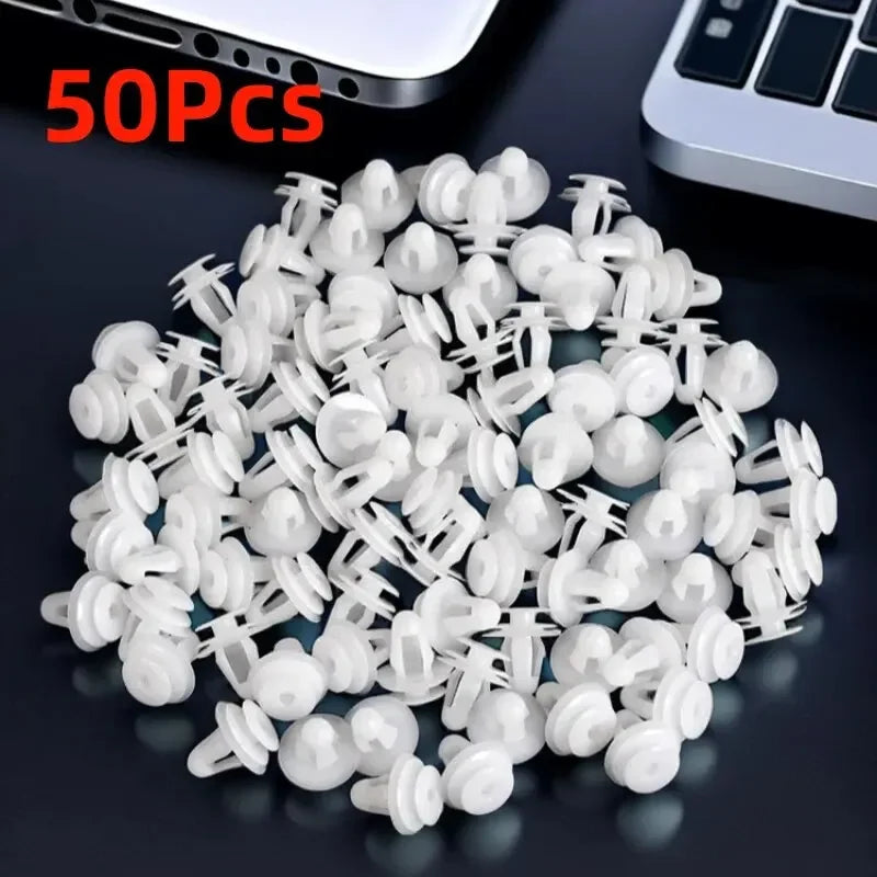 50Pcs 9mm Car Fastening Clips Universal Automobile Bumpers Hole Door