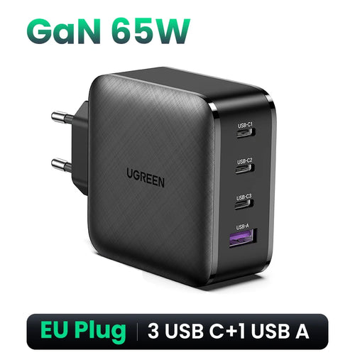 UGREEN 65W GaN Charger Quick Charge 4.0 3.0 Type C PD USB Charger with