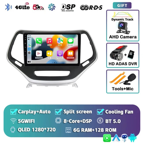 Android 14 Carplay Auto WIFI+4G Car Radio For Jeep Cherokee 5