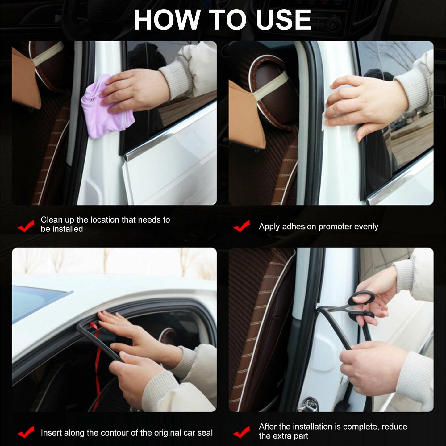 5Meters Car Door Seal Strips Sticker B Shape Weatherstrip Rubber Seals