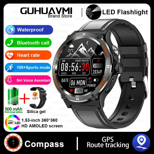 2024 New 1.53-inch outdoor Men Smart Watch 3ATM Waterproof 500Mah B