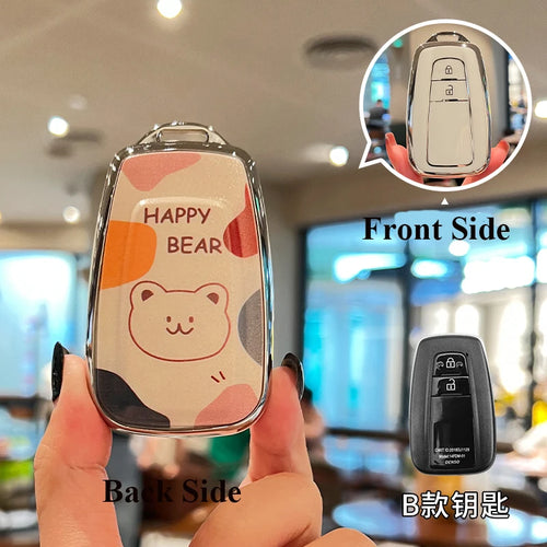 TPU Car Key Case Cover Shell for Toyota CHR Camry Prius Land Cruiser