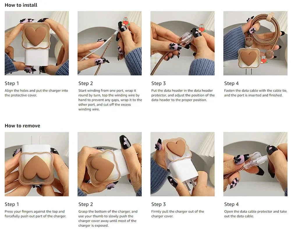 Charger Protector Cable Organiser for iPhone 14 13 Pro Max 18W 20W 3D