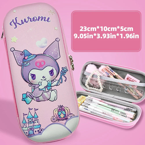 Kuromi & Cinnamoroll Pencil Case, Durable, 3D Three-dimensional