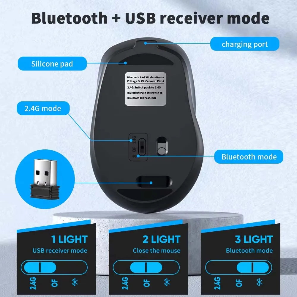 XIAOMI Wireless Bluetooth Mouse 1600 DPI Adjustable Rechargeable
