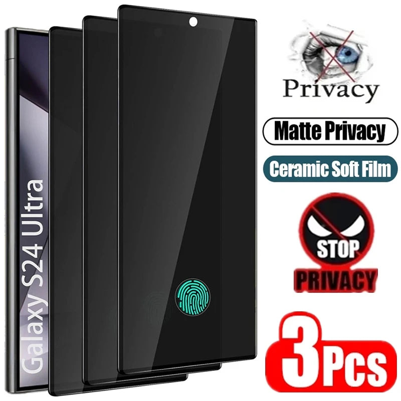 3Pcs Matte Ceramic Privacy Screen Protector for Samsung Galaxy S21 S20