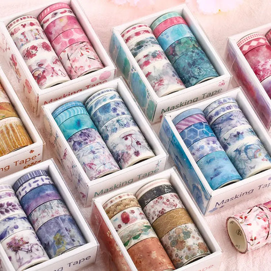 10 Rolls/box 11 Models Washi Tape Cute Illustration Style Decorative