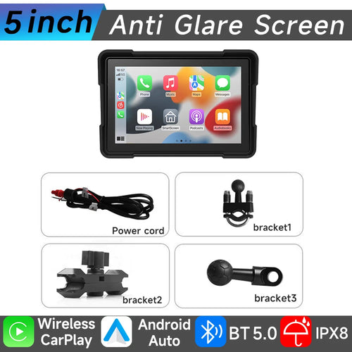 Jiuyin 5Inch Motorcycle Navigation Gps Hd Dual Video Recording Smart