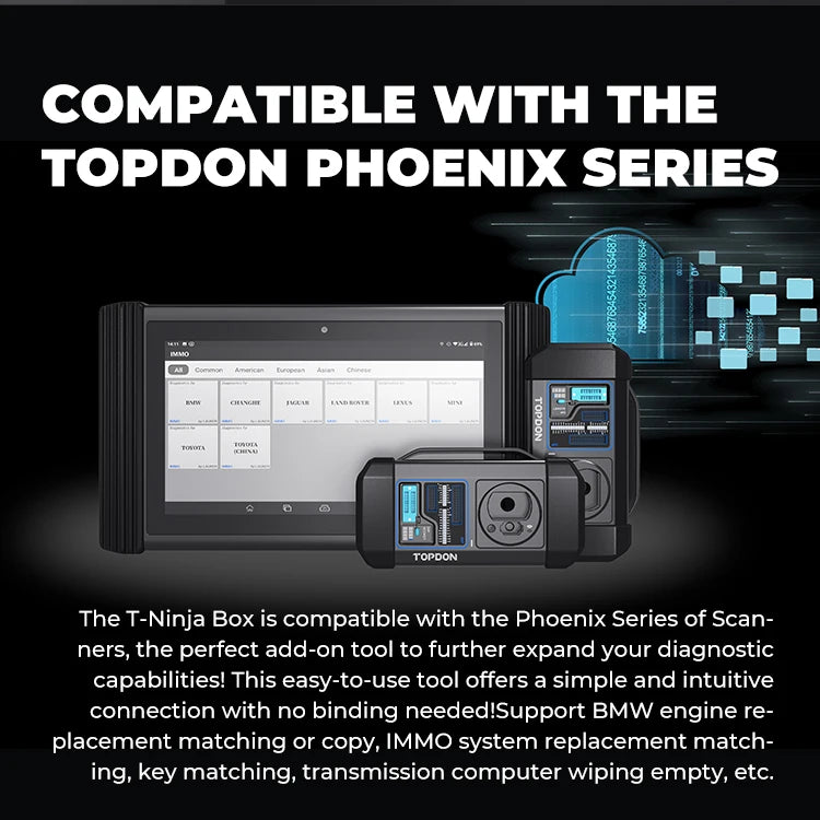 TOPDON T-Ninja Box Obd2 Smart Pro Car Key Programmer Device Car