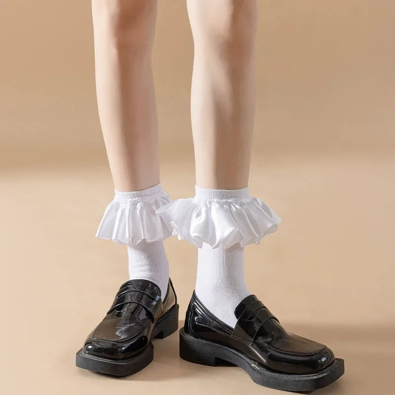 Lolita Kawaii Ruffle Socks Women JK Sweet Girls Cute Princess Socks