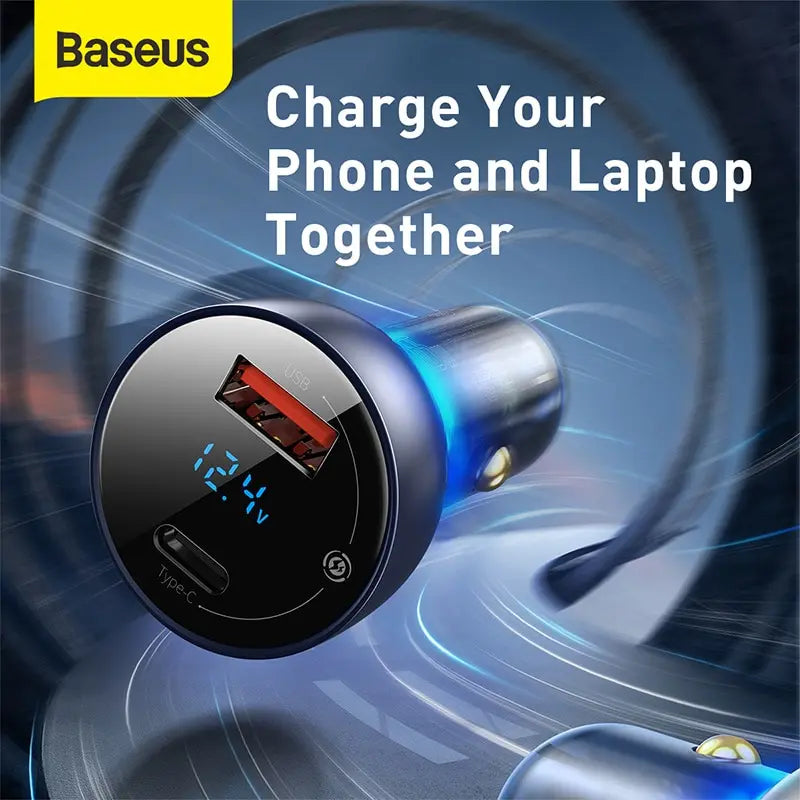 Baseus 65W PPS Car Charger USB Type C Dual Port PD QC Fast Charging