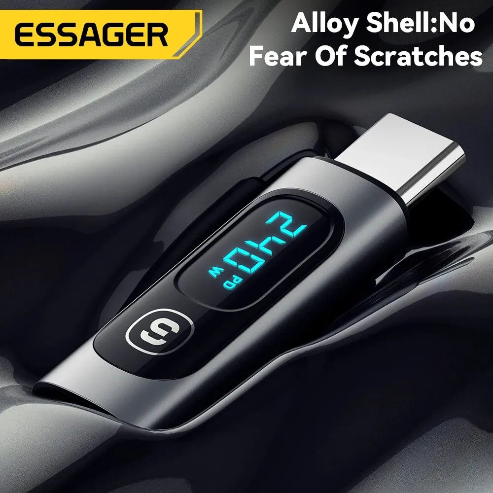 Essager USB 2.0 OTG Adapter 240W Fast Charging USB C To Type C Display
