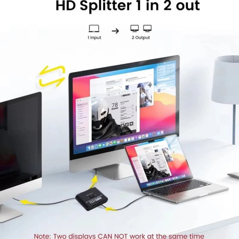 4K X 2K HDTV Switch Bi-Direction 2 Ports HDTV Splitter Switch For