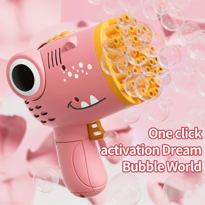 40 Holes Dinosaur Bubble Gun Handheld Fully Automatic Bubble Machine