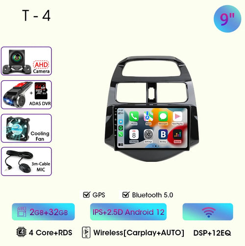 JMCQ 9" Car Stereo Radio For Chevrolet Spark Beat Matiz Creative 2010