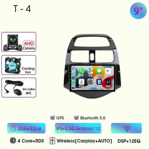 JMCQ 9" Car Stereo Radio For Chevrolet Spark Beat Matiz Creative 2010