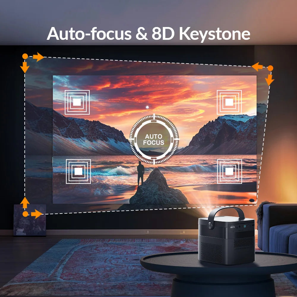 VEVSHAO V50 Portable Projector 4K 3D WiFi Full HD1080P Built-in 2 x