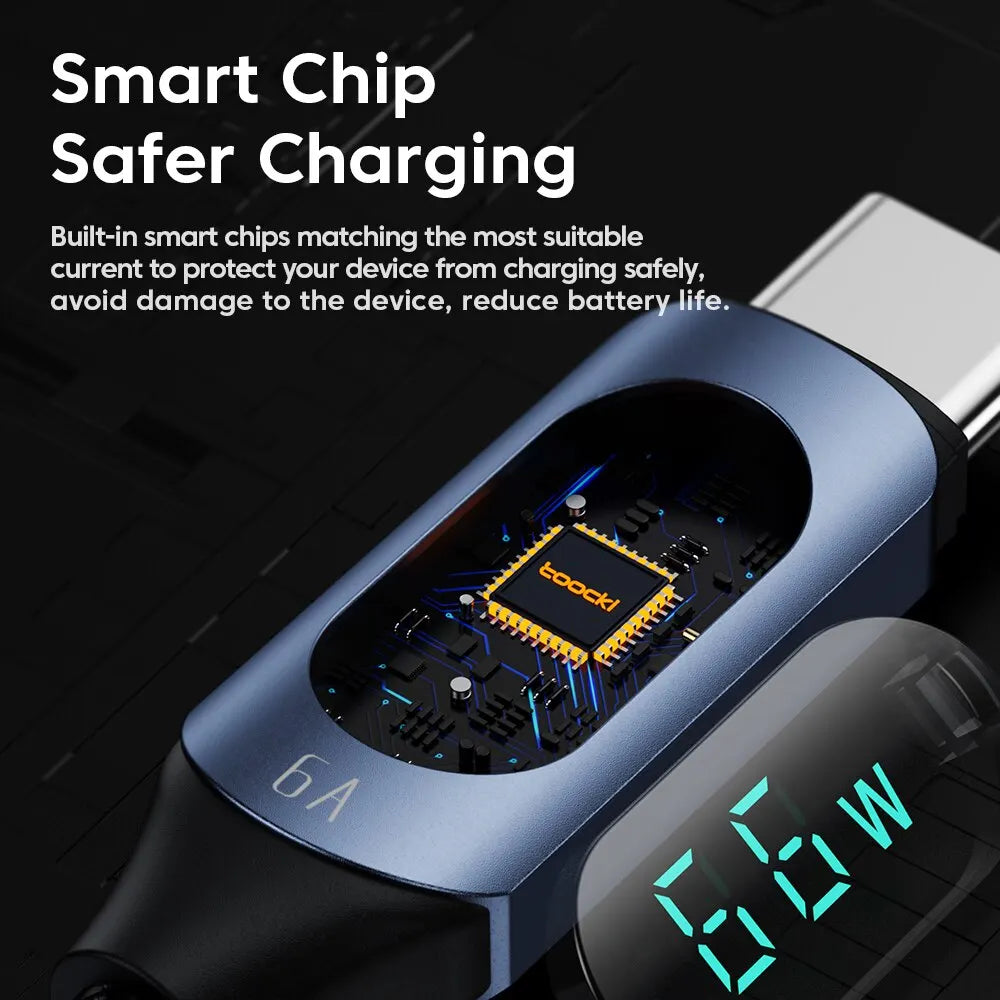 Toocki USB Type C Cable 66W Fast Charging Charger USB A to USB C