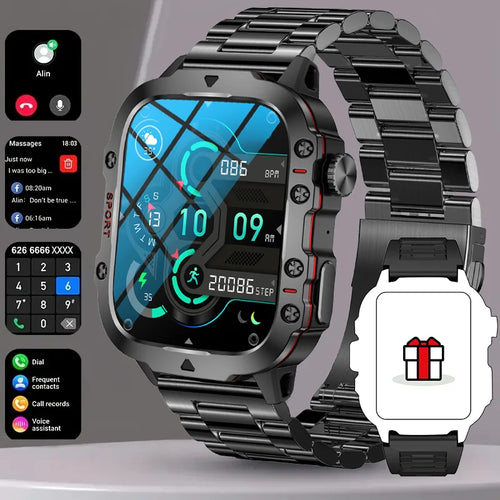 For Huawei Xiaomi 1.96 Inch Screen Smart Watch Mens Bluetooth Call 420
