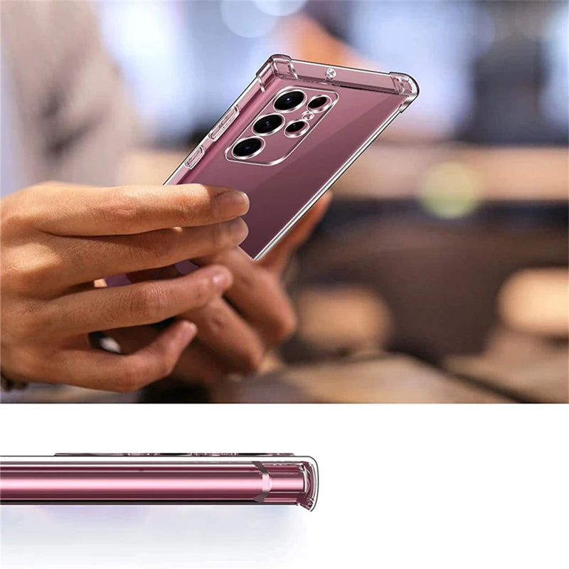 Shockproof Clear Silicone Soft Back Case For Samsung Galaxy S25 S24