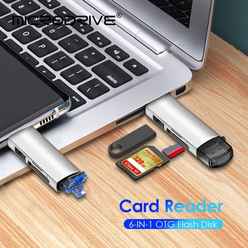 OTG Type C 6 in 1 Micro TF card Reader type c to usb otg adapter USB