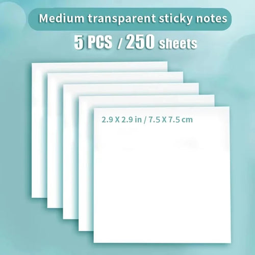 50/250 Sheets PET Transparent Notes Stickers Waterproof Posted It