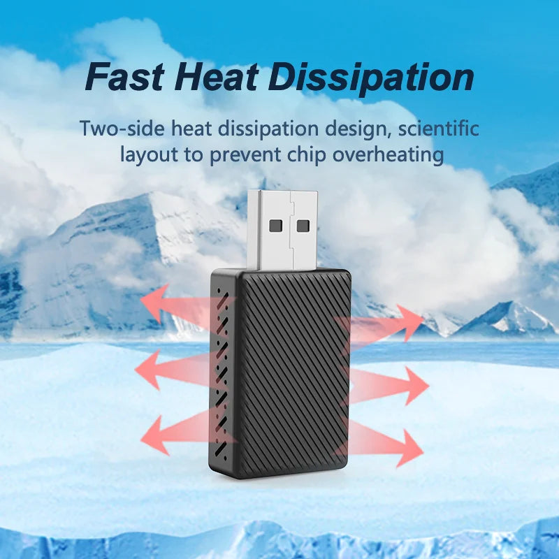 2 in 1 AI Box Mini Wired to Wireless Carplay&Android Auto Compatible