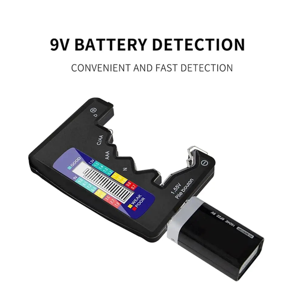 BT-886 Black Portable Battery Capacity Indicator Compact Size Lithium