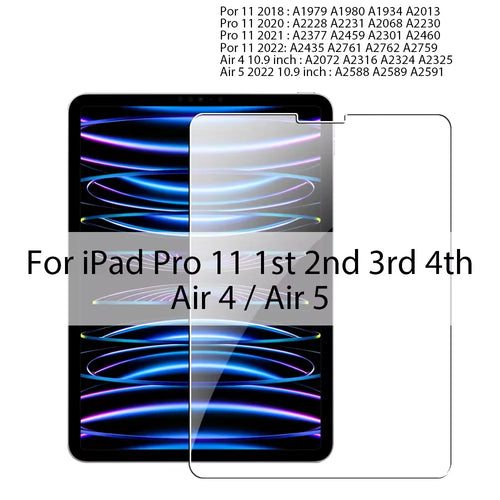 Tempered Glass for iPad Pro 11 4th 12.9 6th 12 9 Air 5 4 Screen
