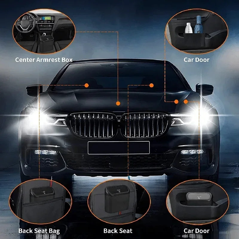 3Pcs Car Trash Can (with Lid) Contains 60 (300) Garbage Bags, Small